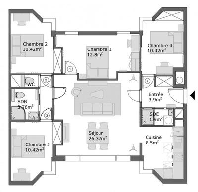 Appartement - 91 m²