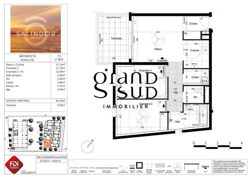 Appartement - 64 m² - 3 pièces