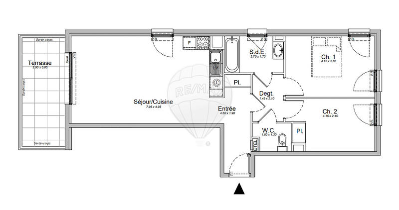 Appartement - 64 m² - 3 pièces