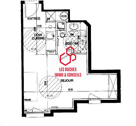 Appartement - 28 m² - 1 pièce