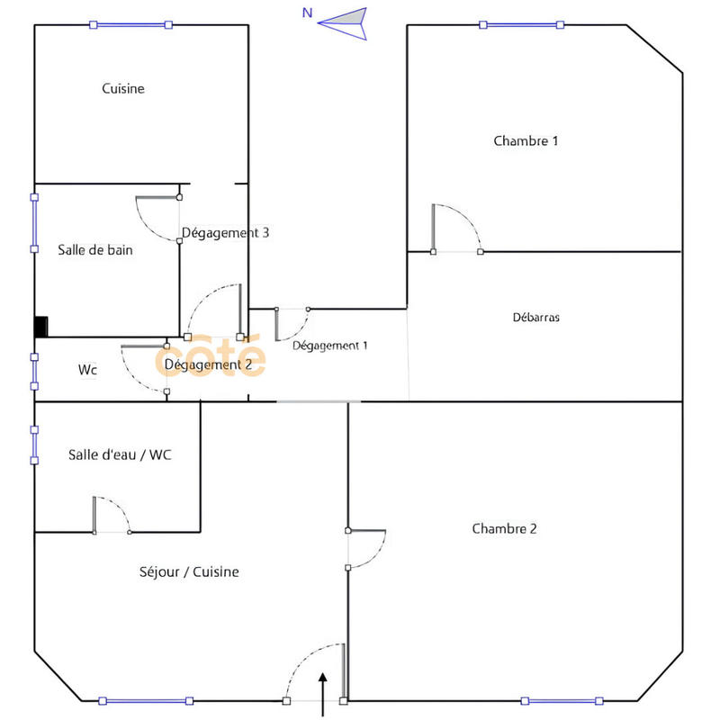 Appartement - 62 m² - 3 pièces