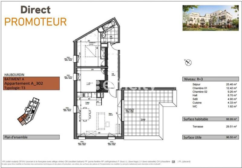 Appartement - 66 m² - 3 pièces