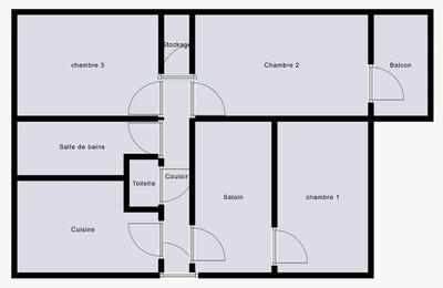 Chambre - 18 m² - 3 pièces