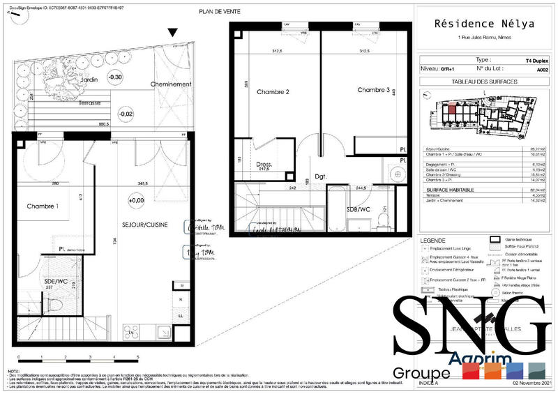 Appartement - 82 m² - 4 pièces
