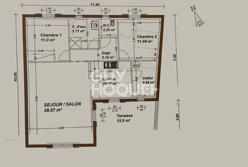 Maison - 80 m² - 3 pièces