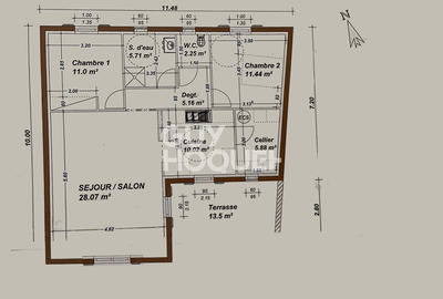 Maison - 80 m² - 3 pièces