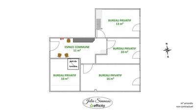 Bureau - 10 m² - 1 pièce
