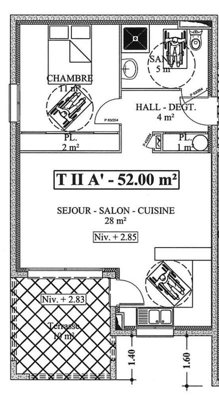 Appartement - 51 m² - 2 pièces