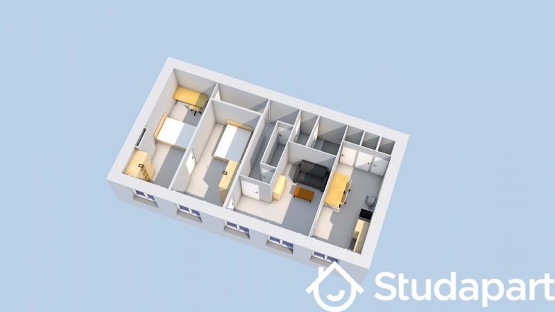 Chambre - 65 m² - 1 pièce