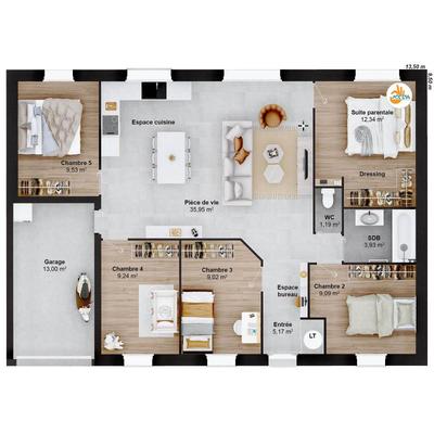 Maison - 95 m² - 7 pièces