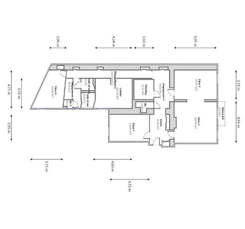 Appartement - 123 m² - 4 pièces
