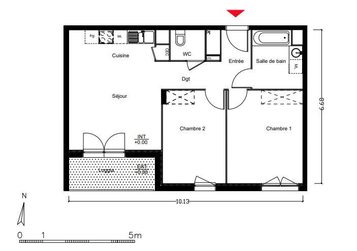 Appartement - 59 m² - 3 pièces