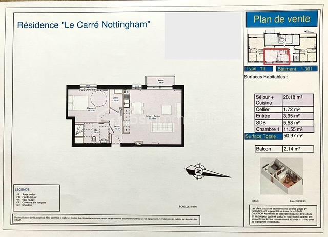 Appartement - 50 m² - 3 pièces