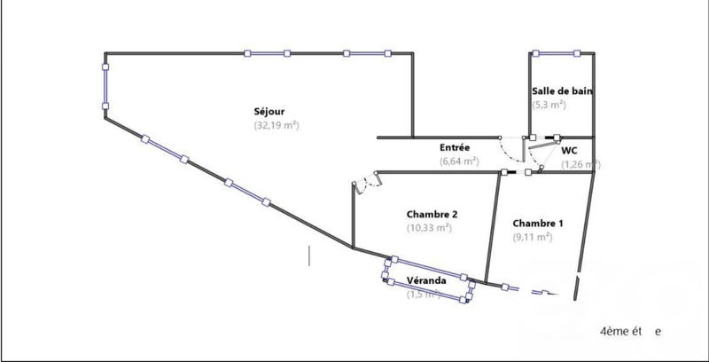 Appartement - 66 m² - 3 pièces
