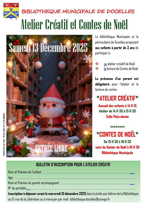 Atelier créatif de Noël et lecture de contes