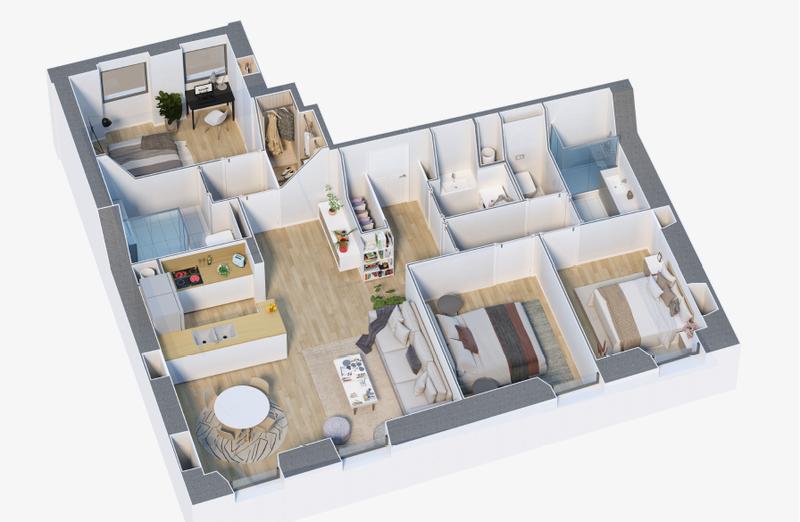 Appartement - 95 m² - 4 pièces