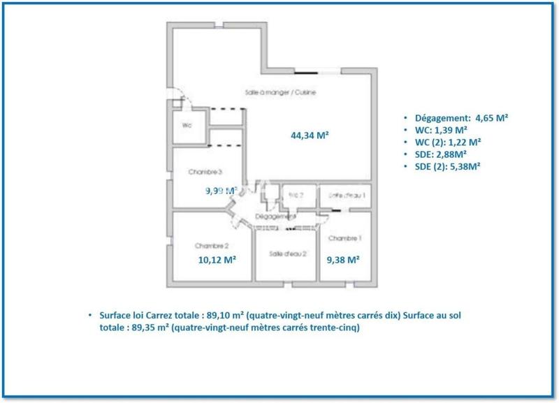 Maison traditionnelle - 89 m² - 4 pièces