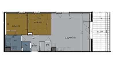 Appartement - 68 m² - 3 pièces