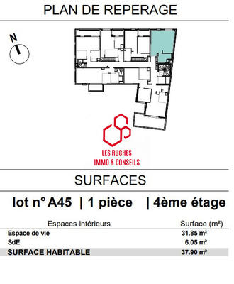 Appartement - 38 m² - 2 pièces