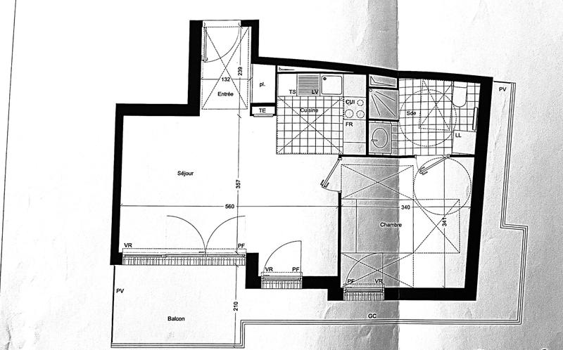 Appartement - 45 m² - 2 pièces