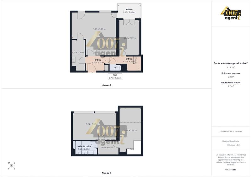 Duplex - 85 m² - 3 pièces