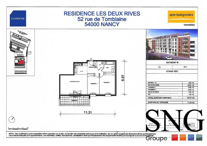 Appartement - 67 m² - 3 pièces