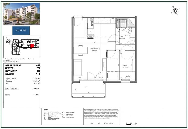 Appartement - 44 m² - 2 pièces
