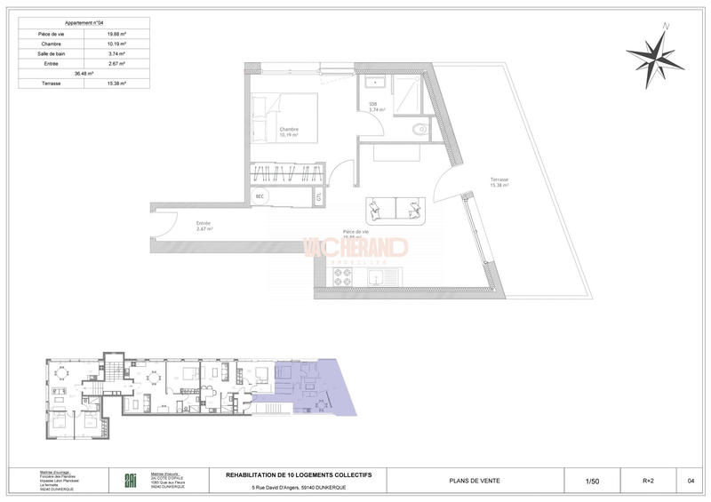 Appartement - 36 m² - 2 pièces