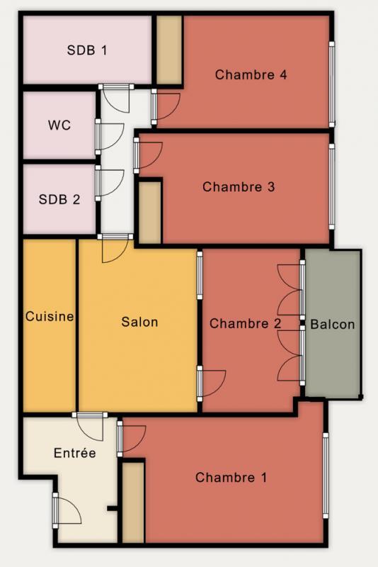 Chambre - 19 m² - 4 pièces