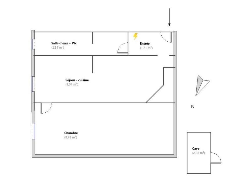 Appartement - 22 m² - 2 pièces