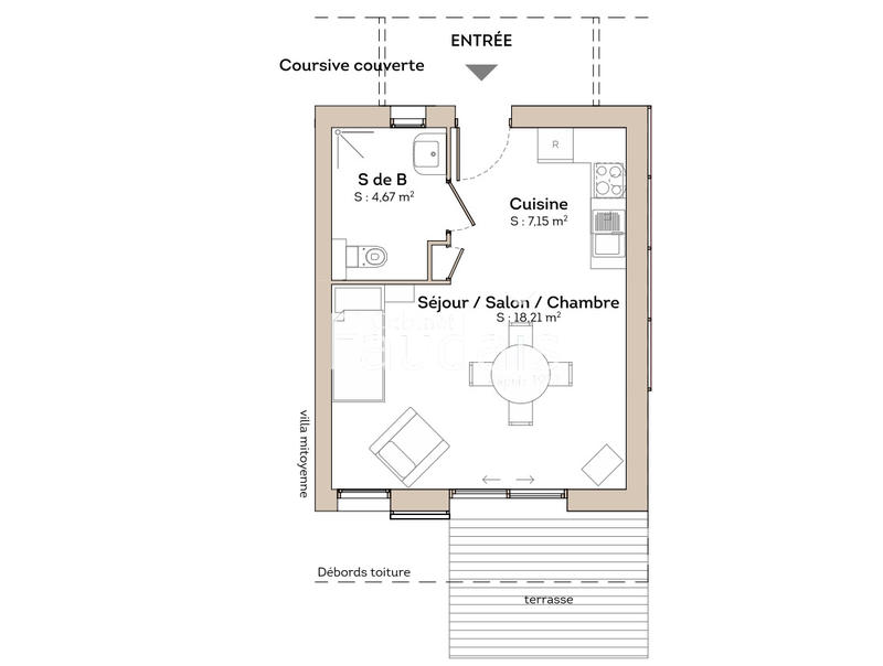 Maison - 30 m² - 1 pièce