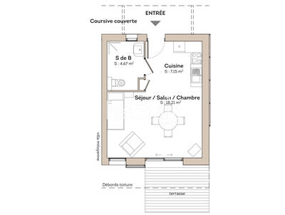 Maison - 30 m² - 1 pièce