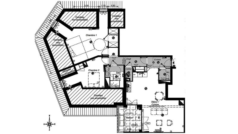 Appartement - 100 m² - 3 pièces