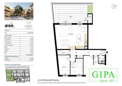 Appartement - 111 m² - 4 pièces