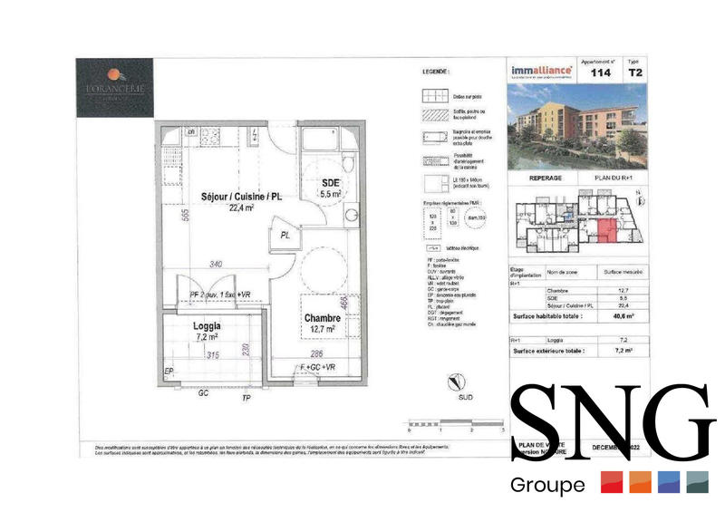 Appartement - 41 m² - 2 pièces