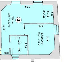 Appartement - 37 m² - 2 pièces