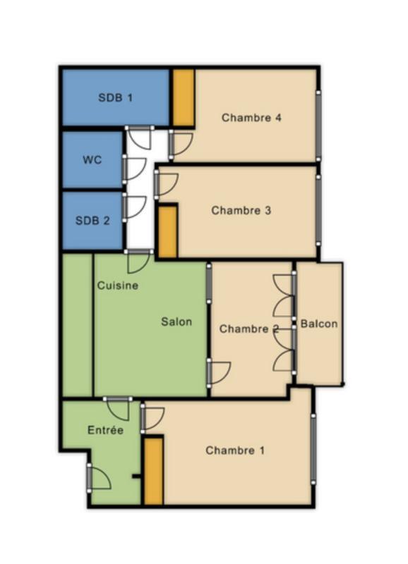 Chambre - 10 m² - 1 pièce