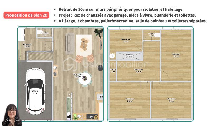 Grange - 60 m² - 1 pièce