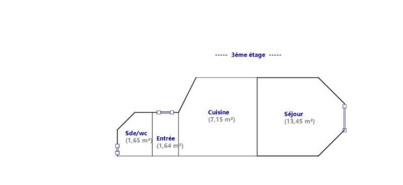 Studio - 24 m² - 1 pièce
