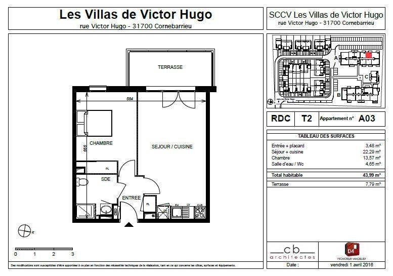 Appartement - 43 m² - 2 pièces