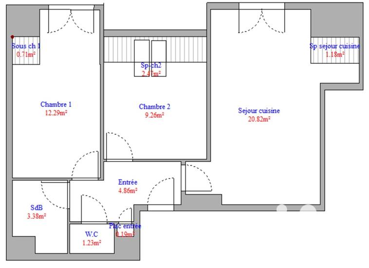 Appartement - 53 m² - 3 pièces