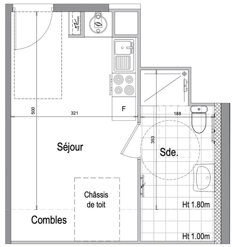 Appartement - 22 m² - 1 pièce