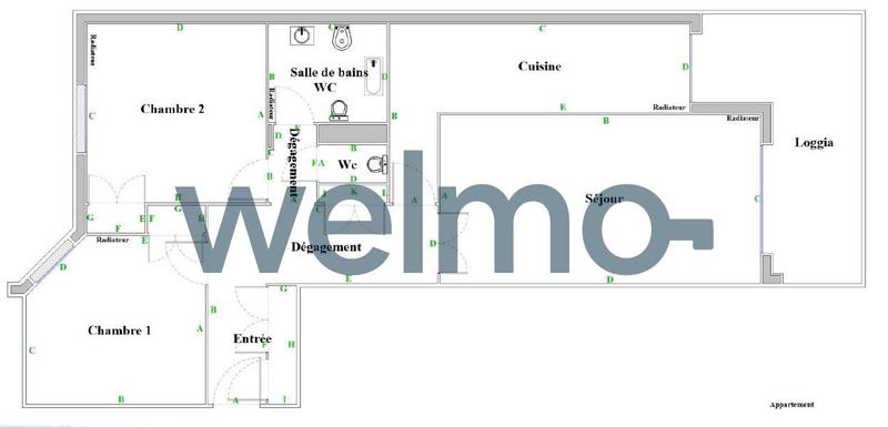 Appartement - 80 m² - 3 pièces