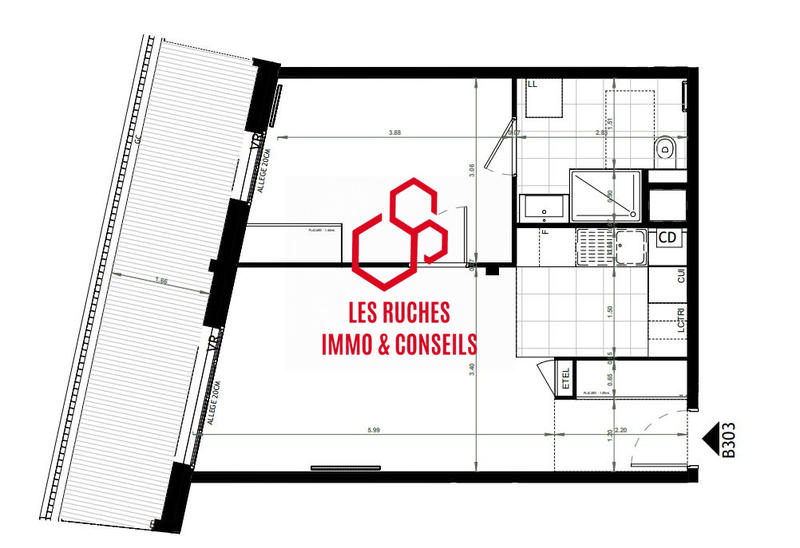 Appartement - 47 m² - 2 pièces