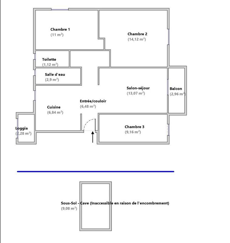 Appartement - 65 m² - 4 pièces