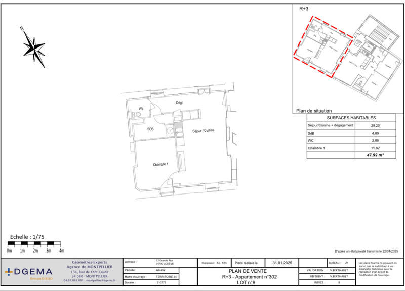 Appartement - 48 m² - 2 pièces