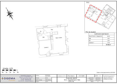 Appartement - 48 m² - 2 pièces