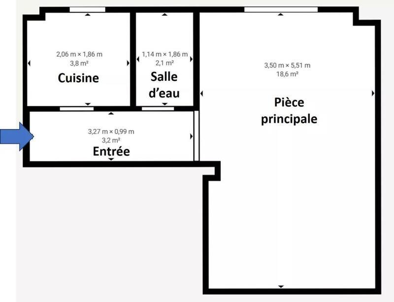 Studio - 28 m² - 1 pièce