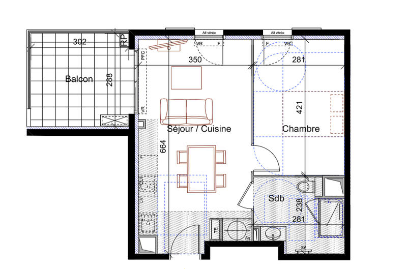 Appartement - 39 m² - 2 pièces