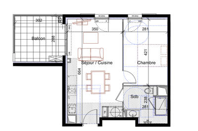 Appartement - 39 m² - 2 pièces